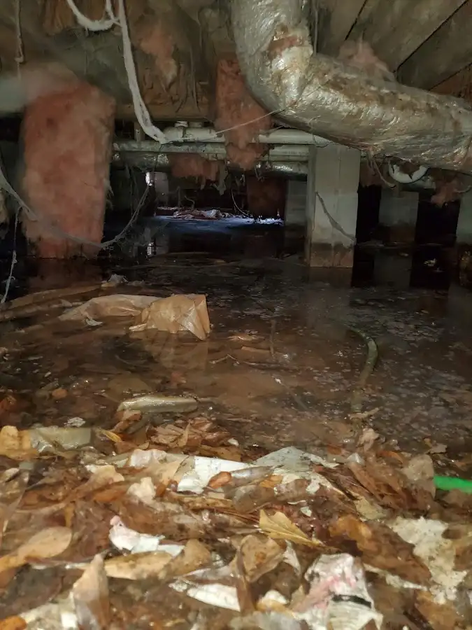 Crawl space flood assessment for Commercial Water Damage Restoration in West Whiteland